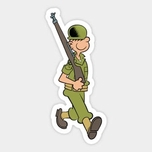 Marching at Camp Swampy Sticker